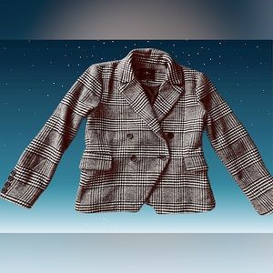 7 For All Mankind, black and white plaid blazer, size L
